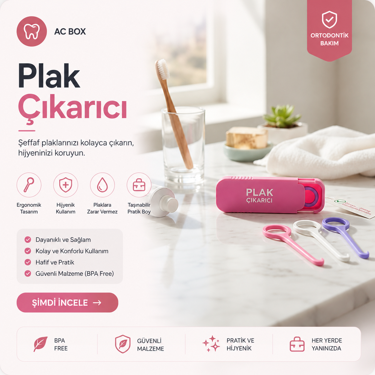 Ortodontik Şeffaf Plak Çıkarıcı