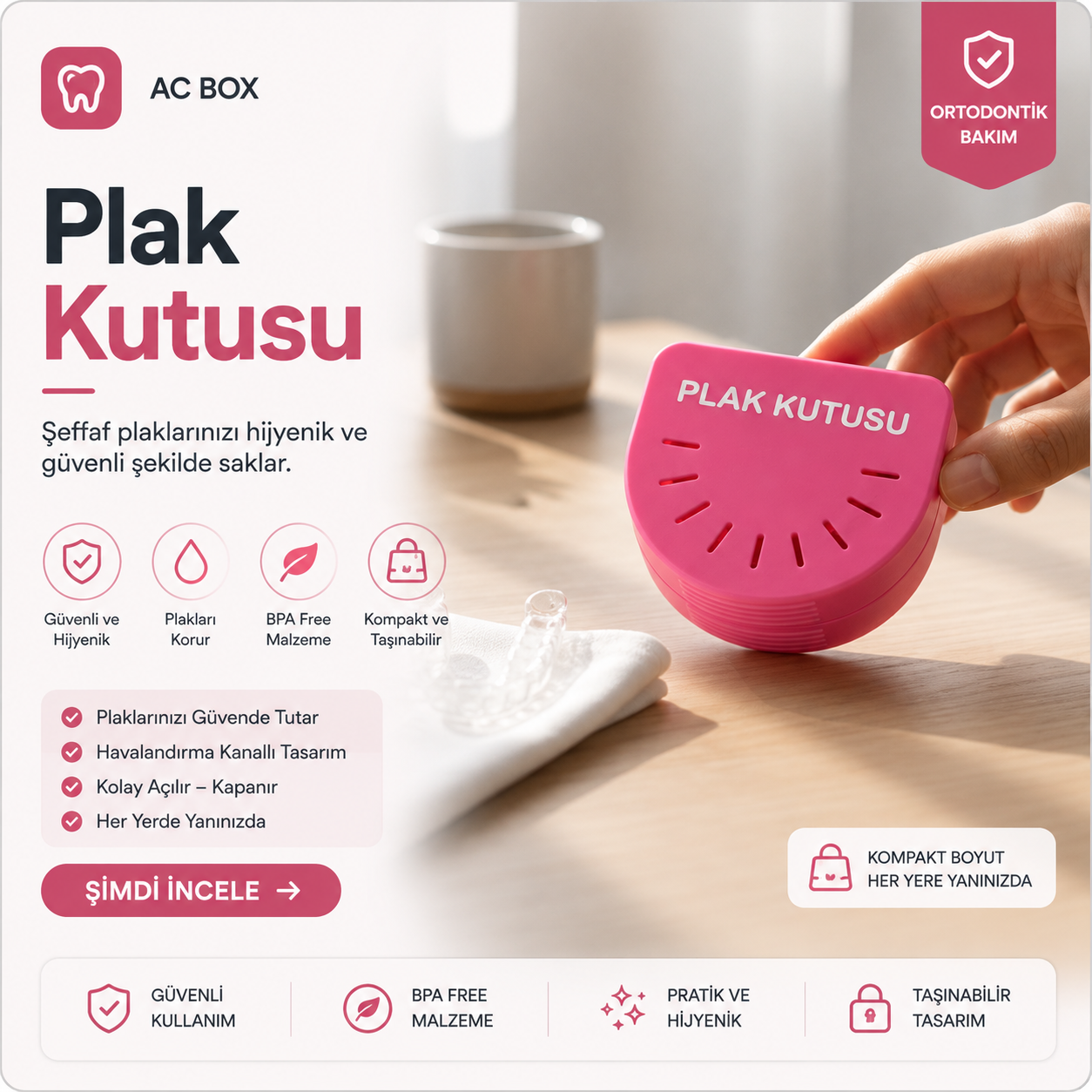 Ortodontik Şeffaf Plak Kutusu