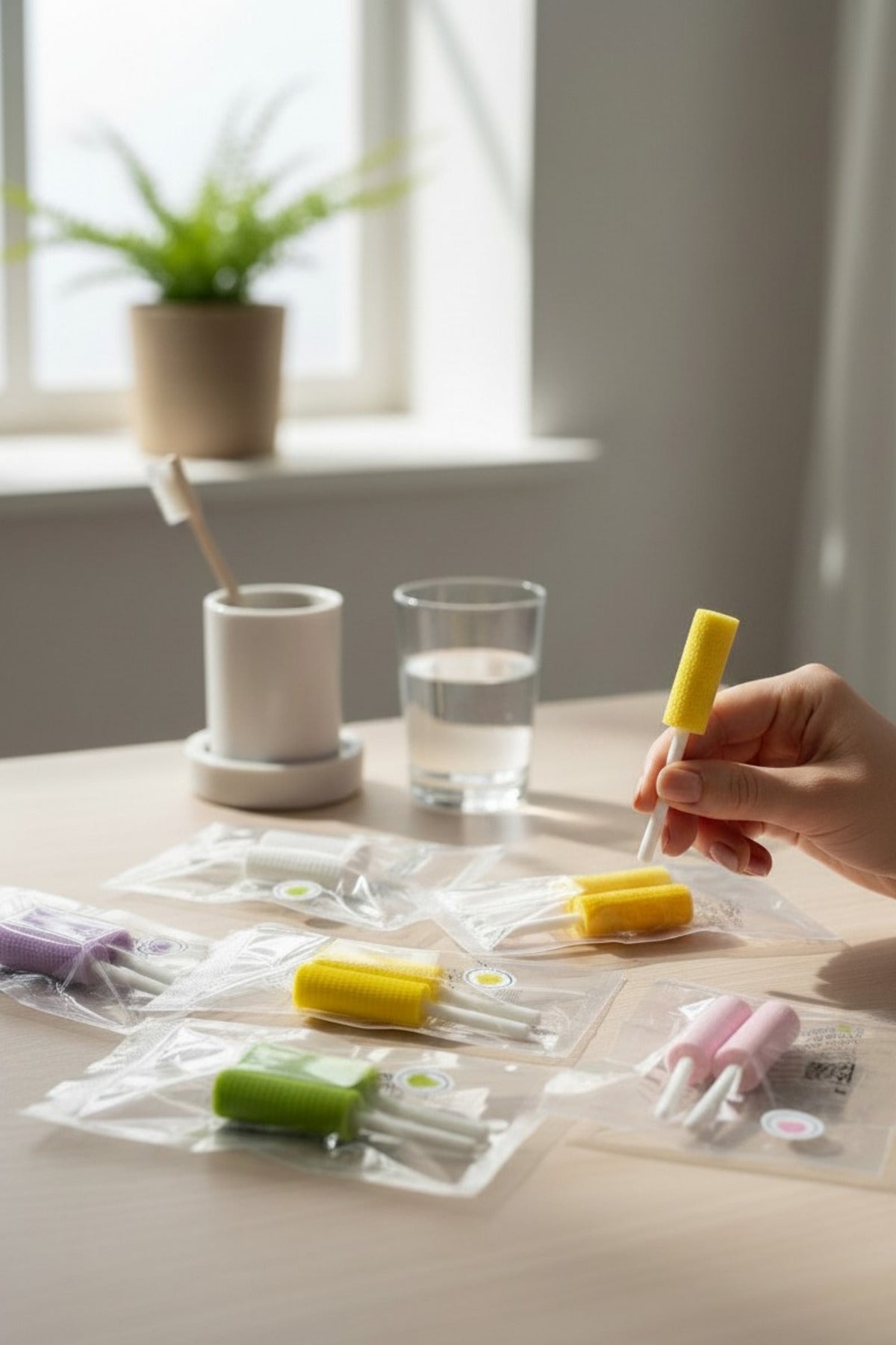 Ortodontik Chewie Isırma Çubuğu 2 Adet Şeffaf Plak Oturtma Aparatı Hijyenik Paketli Limon Aromalı