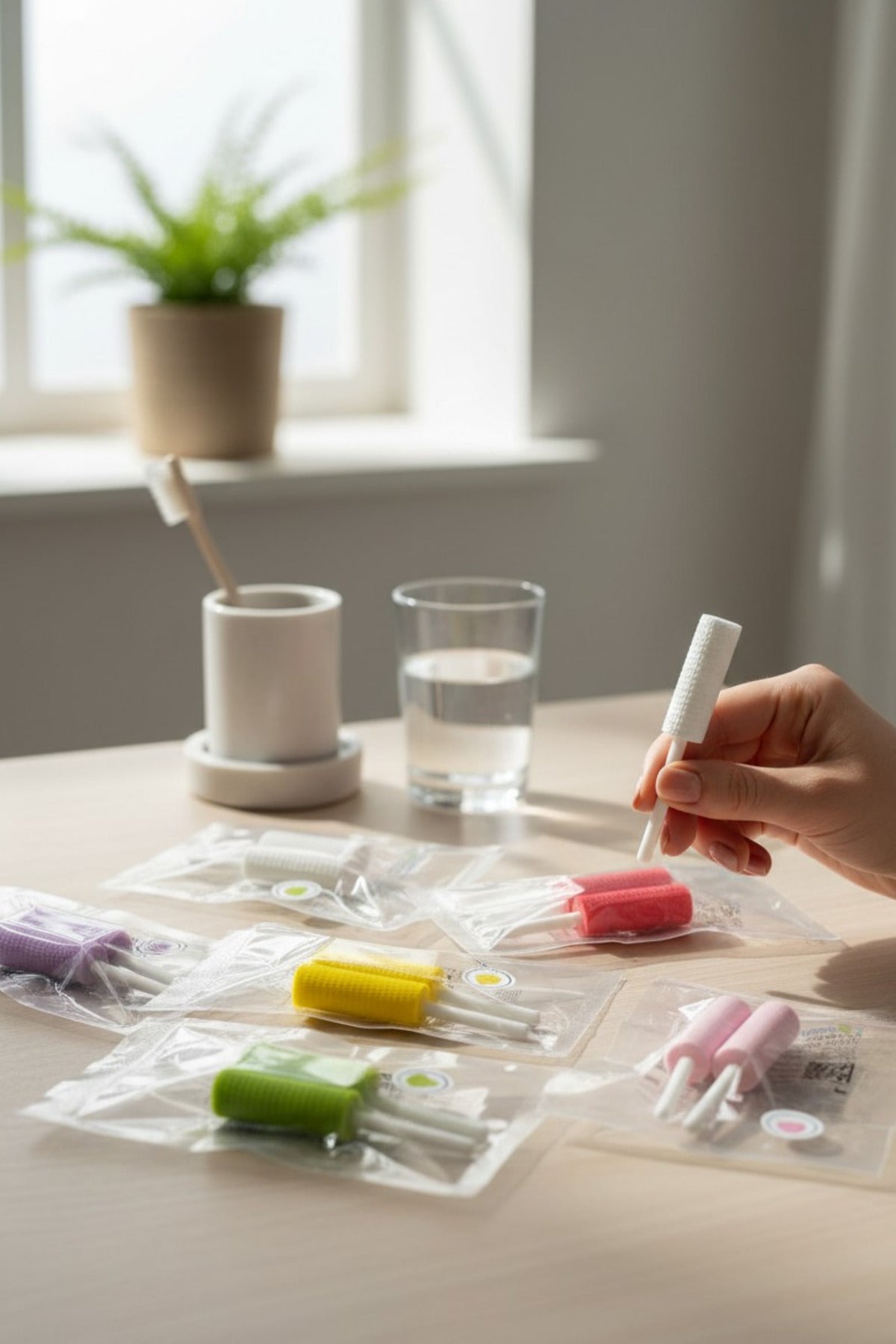 Ortodontik Chewie Isırma Çubuğu 2 Adet Şeffaf Plak Oturtma Aparatı Hijyenik Paketli Nane Aromalı