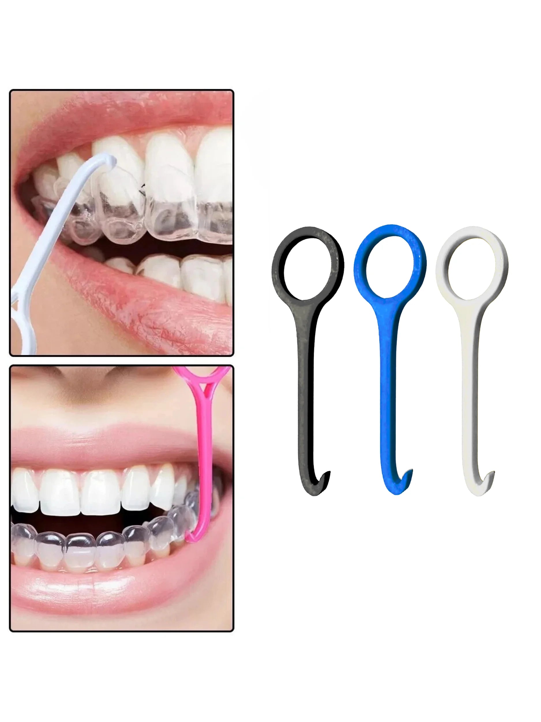 Ortodontik Şeffaf Plak Çıkarma Aparatı 3 Adet Hijyenik Kullanım Taşıma Kutulu Set Pratik